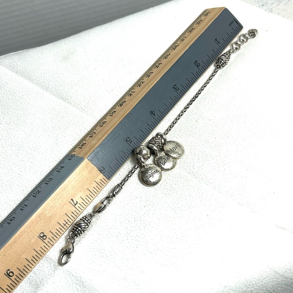 Brighton Barrel Charm Bracelet with 3 Positivity Charms 2 Spacers Silver Plated - Picture 4 of 8